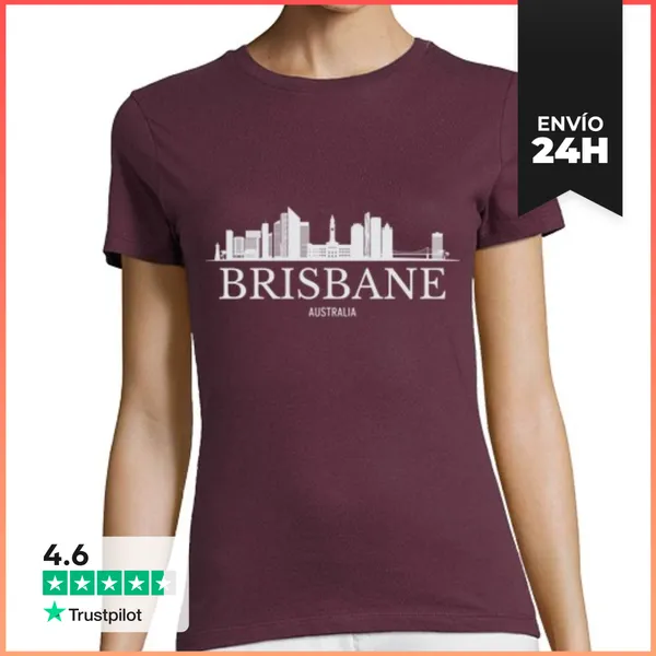 Camiseta Mujer Clásica Brisbane Australia, Horizonte Brisbane