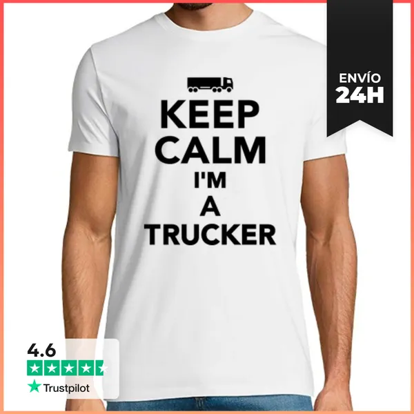 Camiseta Hombre Clásica Mantener La Calma Im Un Camionero