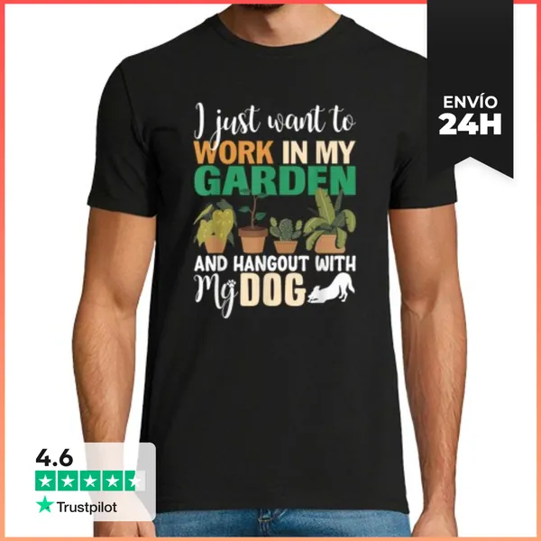 Camiseta Hombre Clásica Solo Quiero Trabajar En Mi Jardín Y Pasar