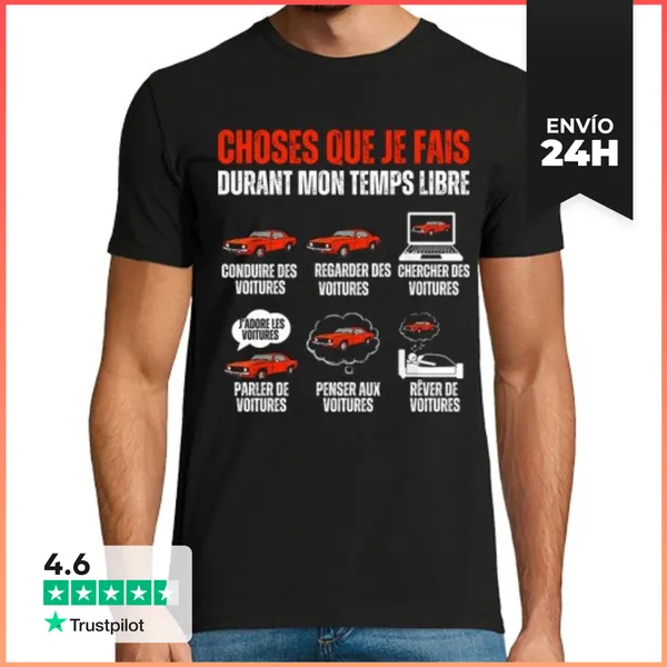 Camiseta Hombre Clásica Lo Que Hago En Mi Auto De Tiempo Libre