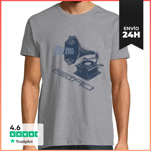 Camiseta Hombre Clásica ELECTRO SWING AZUL LaTostadora