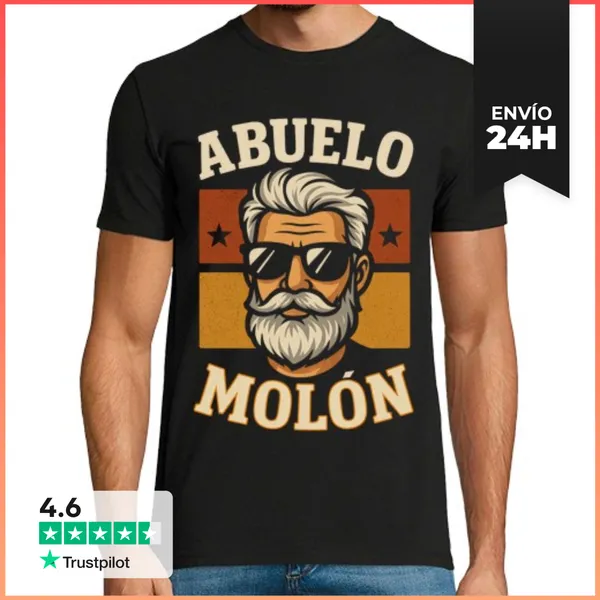 Camiseta Hombre Clásica Abuelo Molón Regalo Día Del Padre