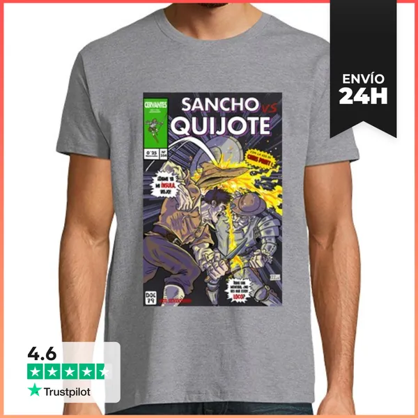 Camiseta Hombre Clásica Quijote Portada LaTostadora