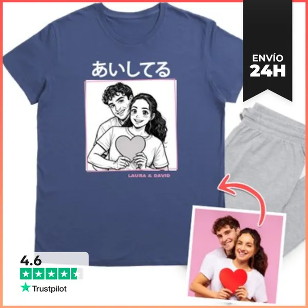 Pijama Efecto Manga Pijama Te Quiero Foto Personalizable