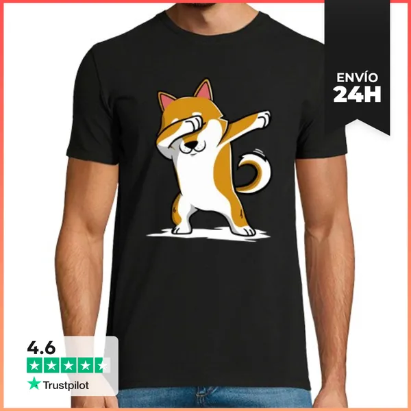 Camiseta Hombre Clásica Perro Shiba Inu DAB! LaTostadora