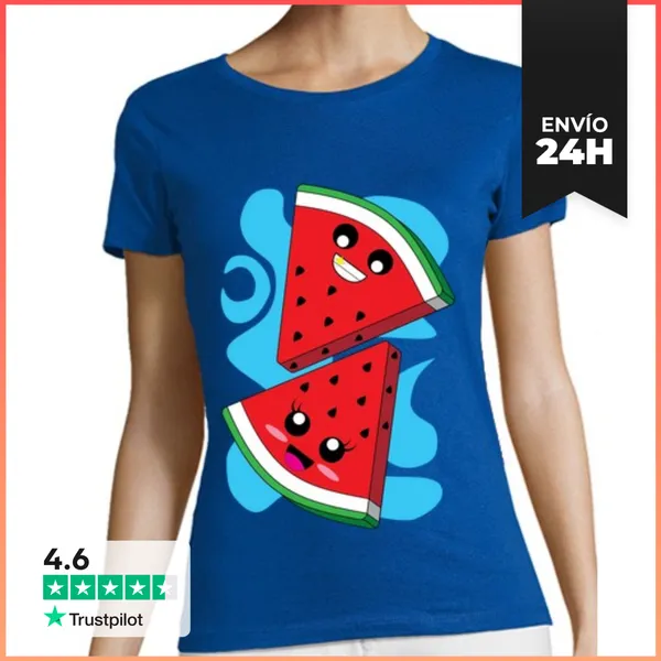 Camiseta Mujer Clásica Dúo De Sandías LaTostadora