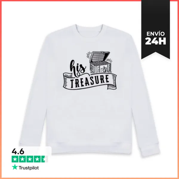 Sudadera Unisex HIS TREASURE COFRE TESORO LaTostadora