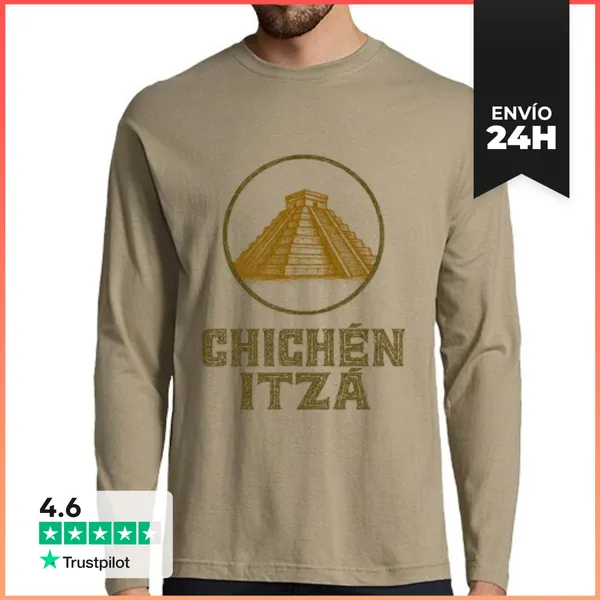 Camiseta Hombre Manga Larga Chichén Itzá LaTostadora