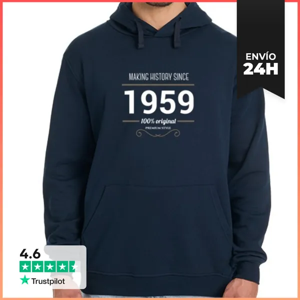 Sudadera Unisex Con Capucha Sudadera Making History 1959