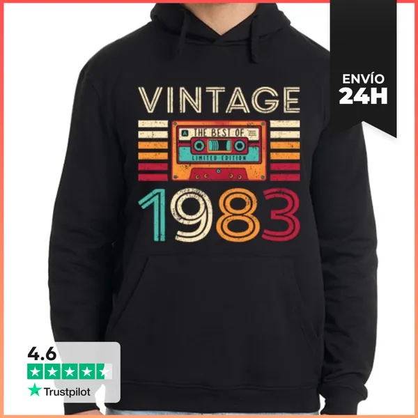 Sudadera Unisex Con Capucha Vintage 1983 LaTostadora