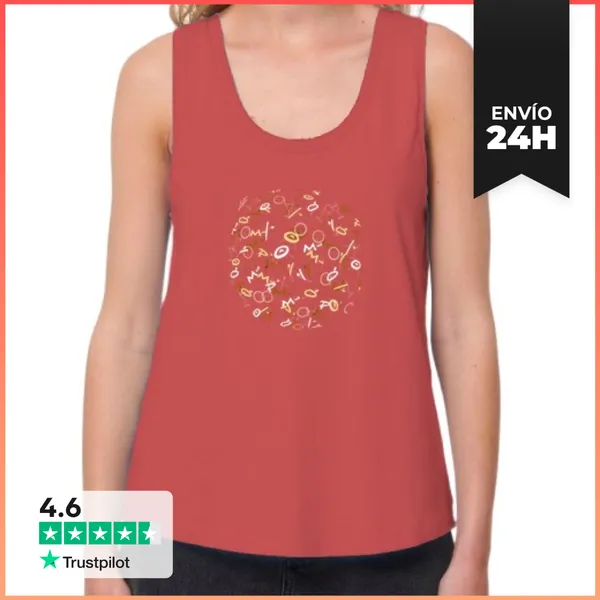 Camiseta Mujer Sin Mangas, Loose Fit Mundo LaTostadora
