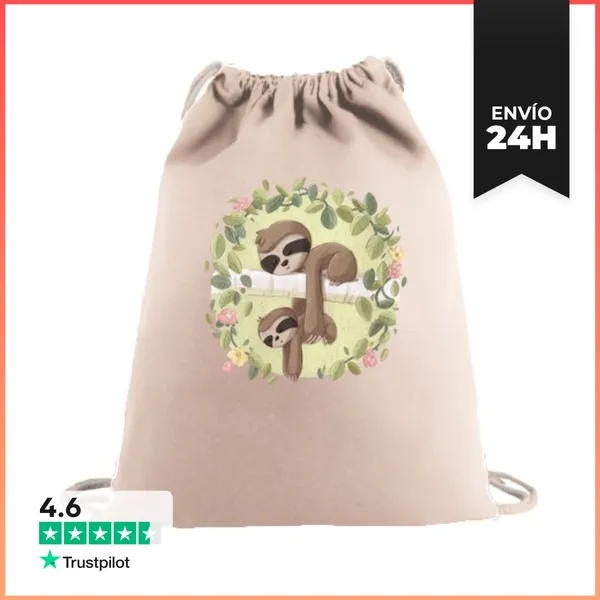 Mochila Saco Con Cuerdas Perezoso Animal LaTostadora