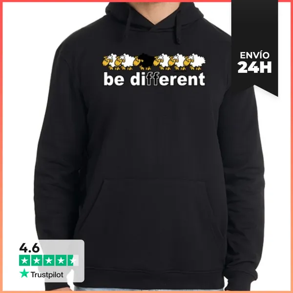 Sudadera Unisex Con Capucha BE DIFFERENT LaTostadora