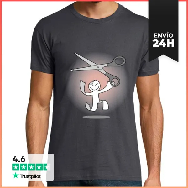 Camiseta Hombre Clásica Monigote Papel Gris LaTostadora