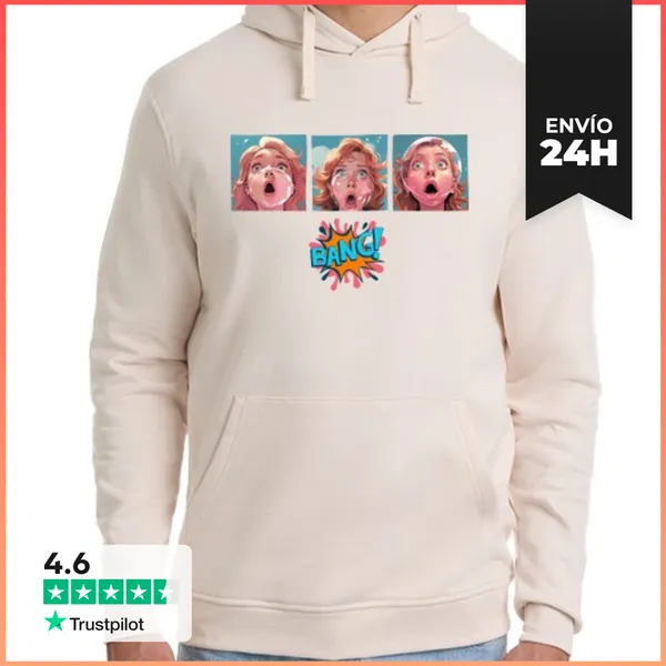 Sudadera Unisex Con Capucha Globo De Chicle Explota. Bang