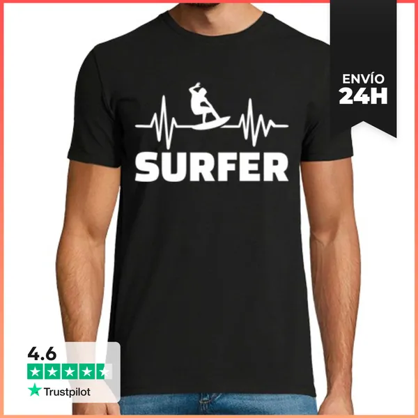 Camiseta Hombre Clásica Frecuencia Surfer LaTostadora