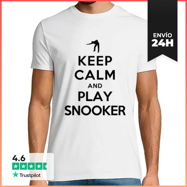 Camiseta Hombre Clásica Mantener La Calma Y Jugar Al Billar