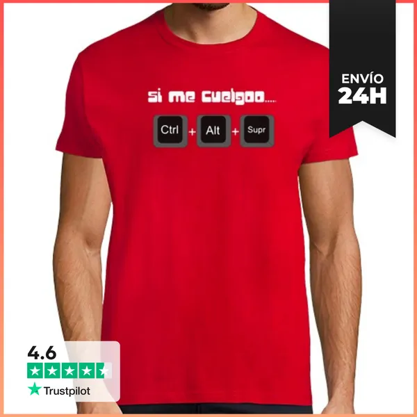Camiseta Hombre Clásica Si Me Cuelgoo... Humor Geek LaTostadora