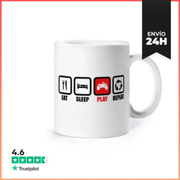 Taza Comer Dormir Jugar Repita LaTostadora