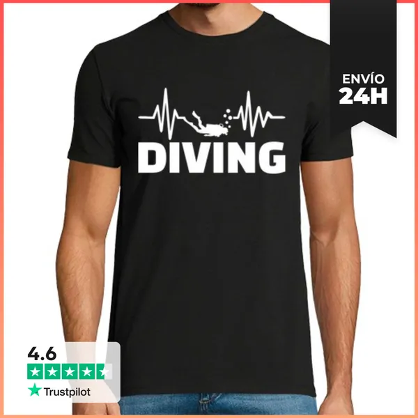 Camiseta Hombre Clásica Frecuencia De Buceo LaTostadora
