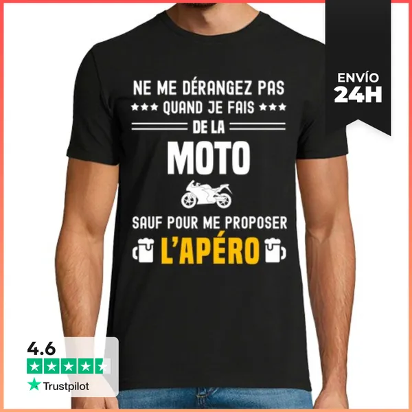 Camiseta Hombre Clásica Motociclista No Molestar Excepto Aperit