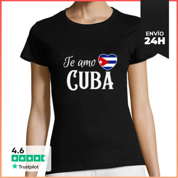 Camiseta Mujer Clásica Amo Cuba, Orgullo Cubano LaTostadora