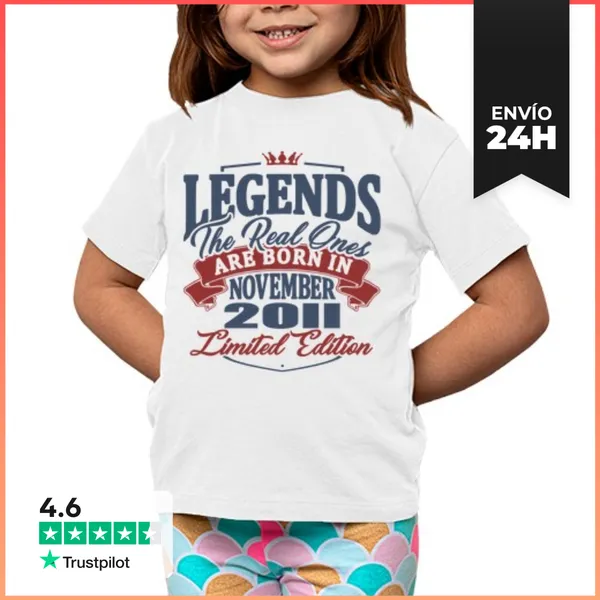 Camiseta Clásica Para Niños Leyenda Nacido En Noviembre 2011