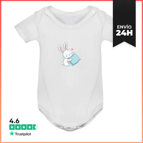 Body Bebé Conejo Tierno Pastel Y Almohada Corazón LaTostadora