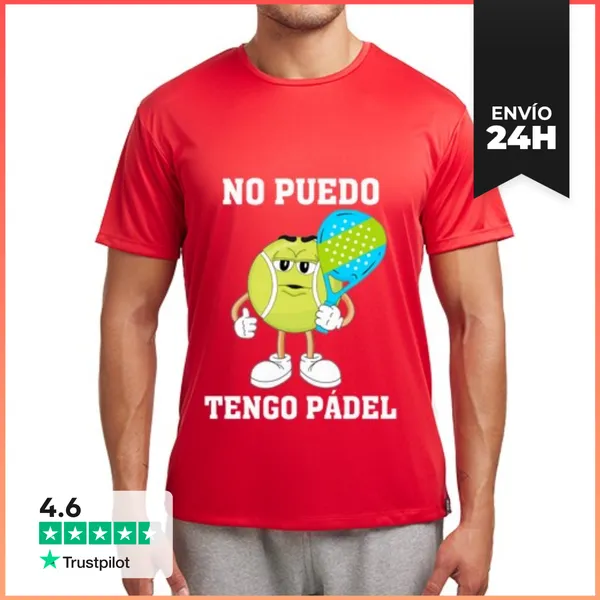 Camiseta Deportiva Hombre No Puedo Tengo Pádel LaTostadora