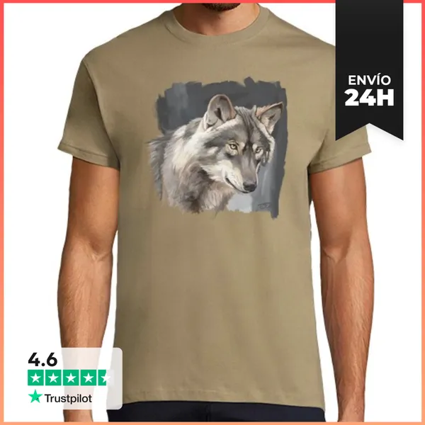 Camiseta Hombre Clásica Lobo Ibérico 2 LaTostadora