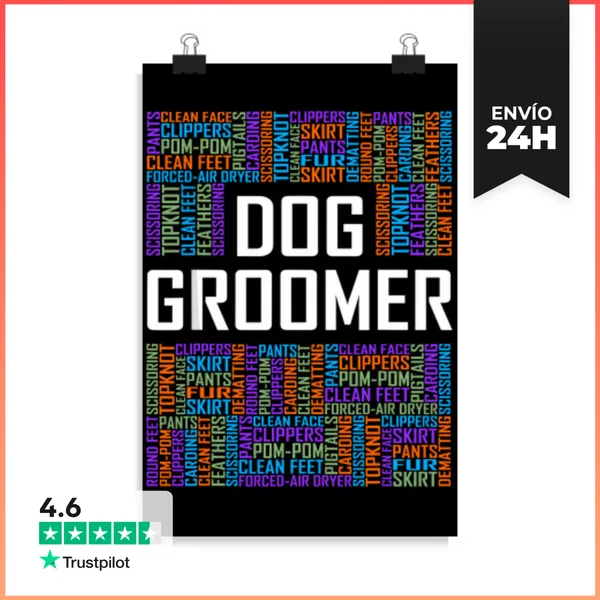 Póster Vertical Regalos De Palabras Para Peluqueros De Perros