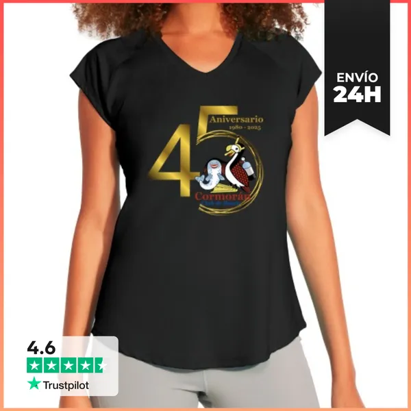 Camiseta Deportiva Mujer Camiseta Chica Pico 45 Aniversario