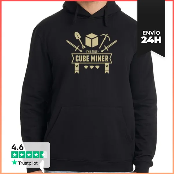 Sudadera Unisex Con Capucha Cube Miner LaTostadora