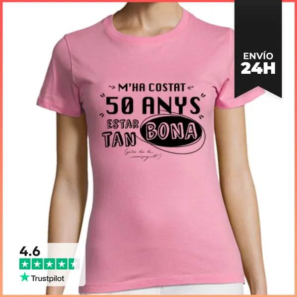Camiseta Mujer Clásica 50 Anys Regal En Valencià N-D LaTostadora