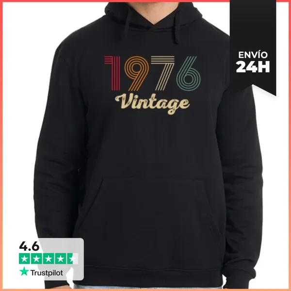 Sudadera Unisex Con Capucha 50 Años 1976 Vintage Regalo De