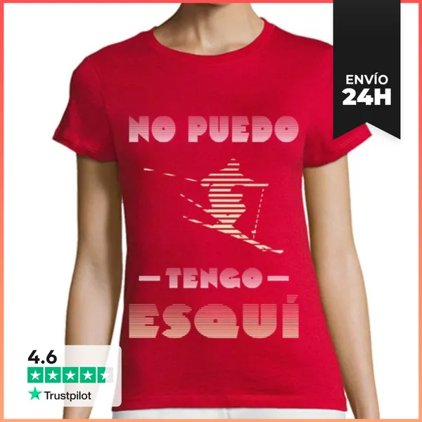 Camiseta Mujer Clásica No Puedo Tengo Esquí Camiseta Mujer