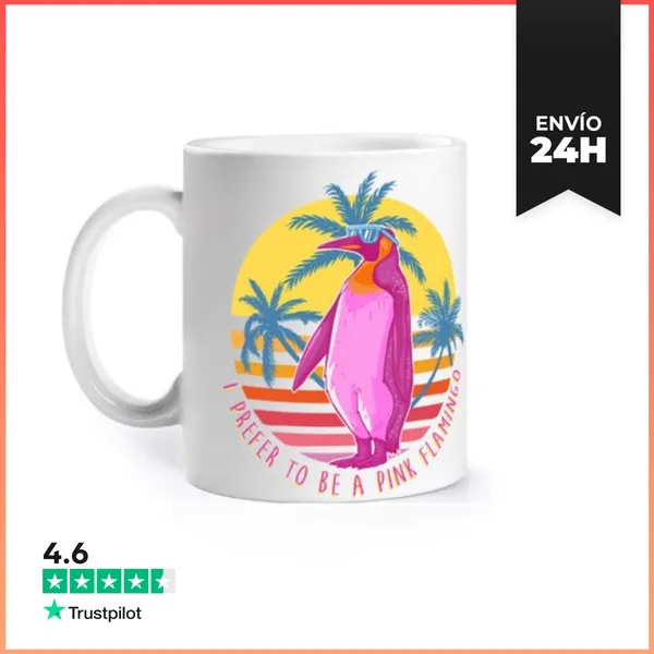 Taza Pingüino Rosa LaTostadora