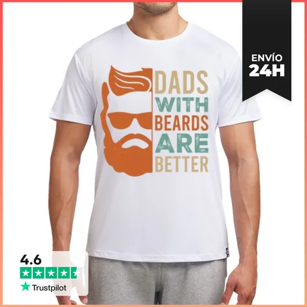Camiseta Deportiva Hombre DADS WITH BEARDS ARE BETTER LaTostadora