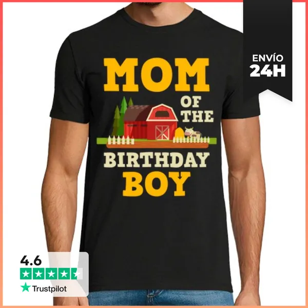 Camiseta Hombre Clásica Mamá Del Niño De Cumpleaños Tractor