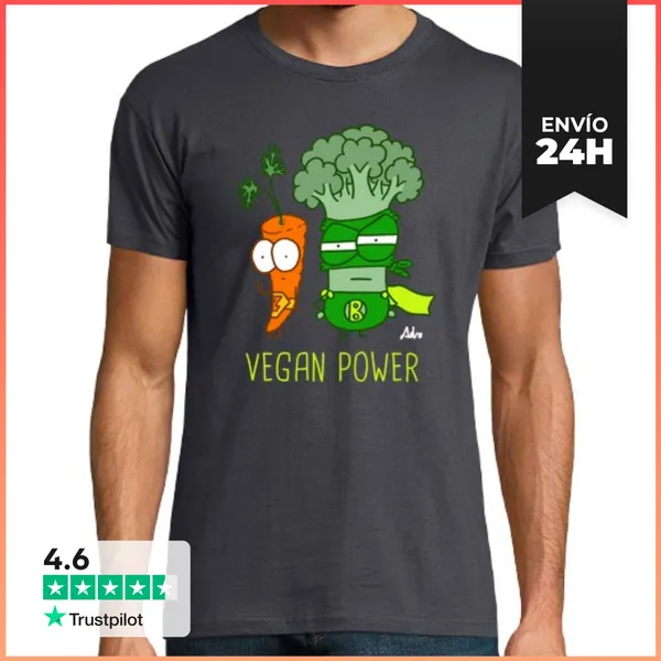Camiseta Hombre Clásica Vegan Power LaTostadora