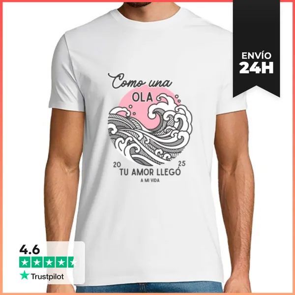 Camiseta Hombre Clásica Como Una Ola LaTostadora