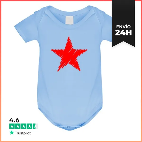 Body Bebé Estrella Roja Trazos LaTostadora