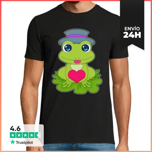 Camiseta Hombre Clásica Corazón De Rana LaTostadora