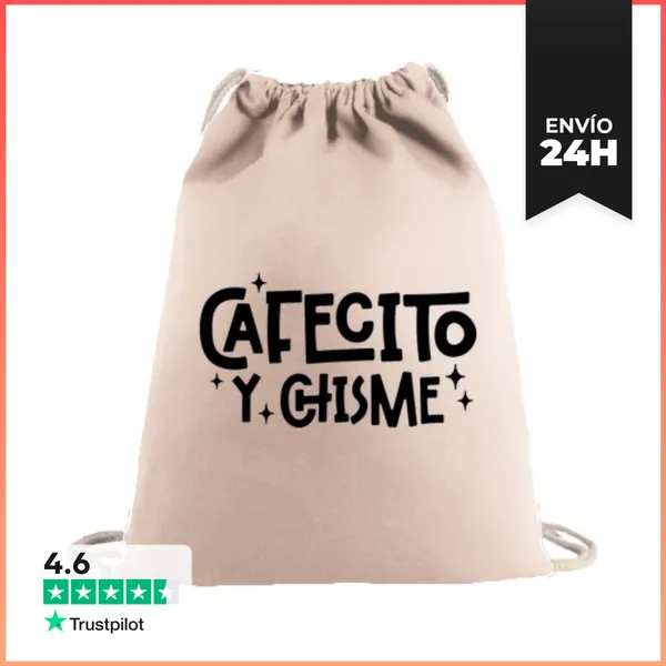 Mochila Saco Con Cuerdas Cafecito Y Chisme LaTostadora