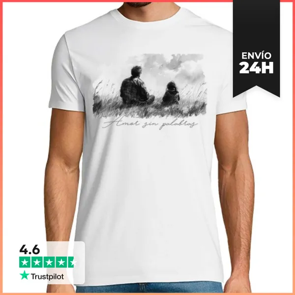 Camiseta Hombre Clásica Amor Sin Palabras. Padre E Hija