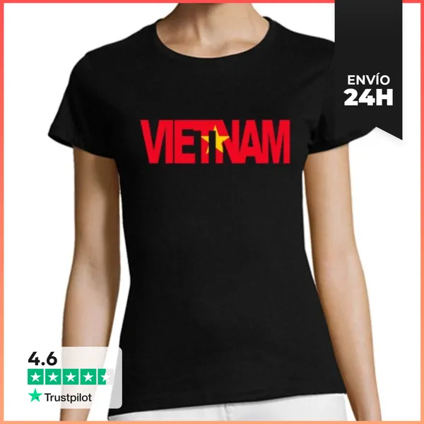 Camiseta Mujer Clásica VIETNAM (BANDERA) LaTostadora