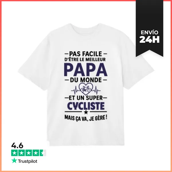 Camiseta Oversize Papá Ciclista Ciclismo Bicicleta Idea De Regalo