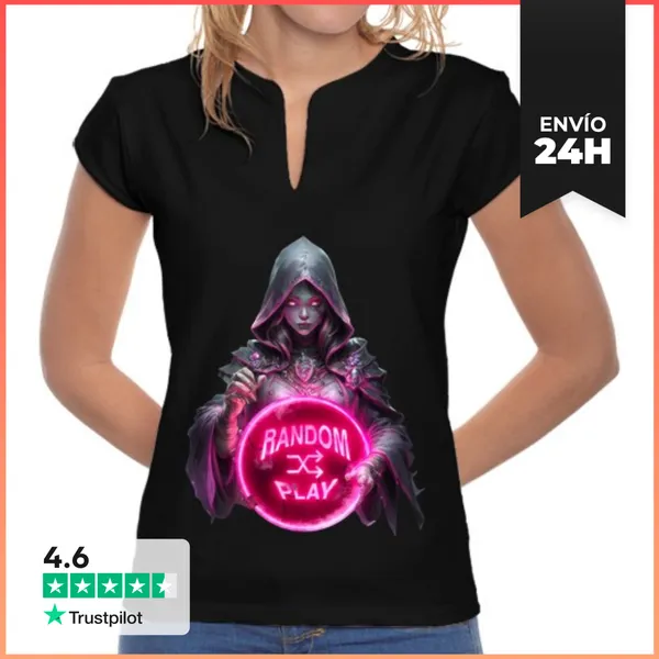 Camiseta Mujer Cuello Mao Random Hechizera LaTostadora