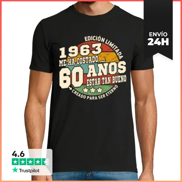 Camiseta Hombre Clásica 60 Años Estar Tan Bueno 1963 Cumpleaños