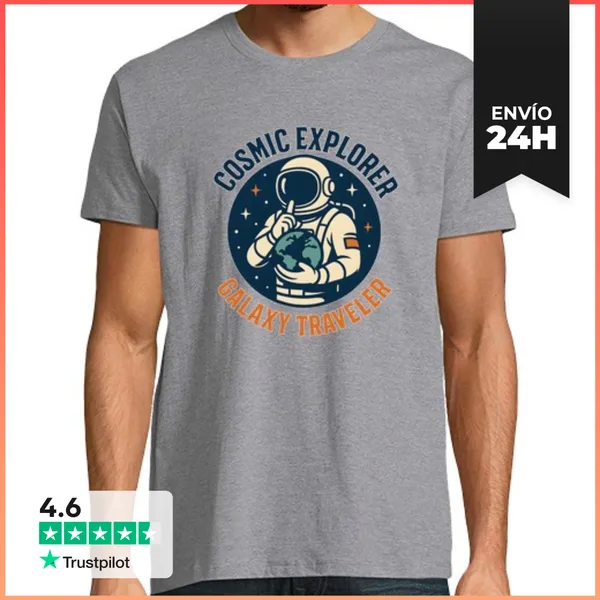 Camiseta Hombre Clásica Explorador Cósmico Viajero De Galaxias